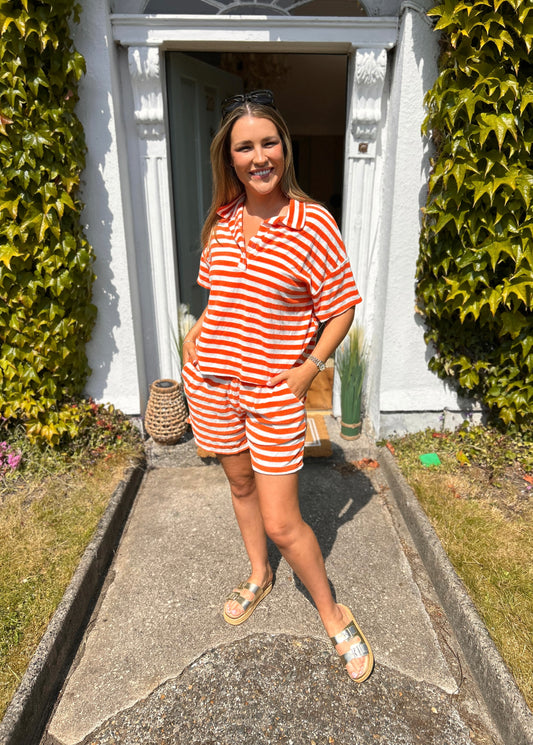 Marley Stripe Two Piece Orange