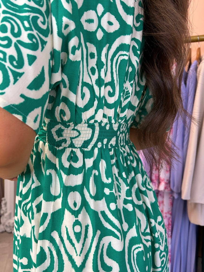 Delilah Print Dress Green