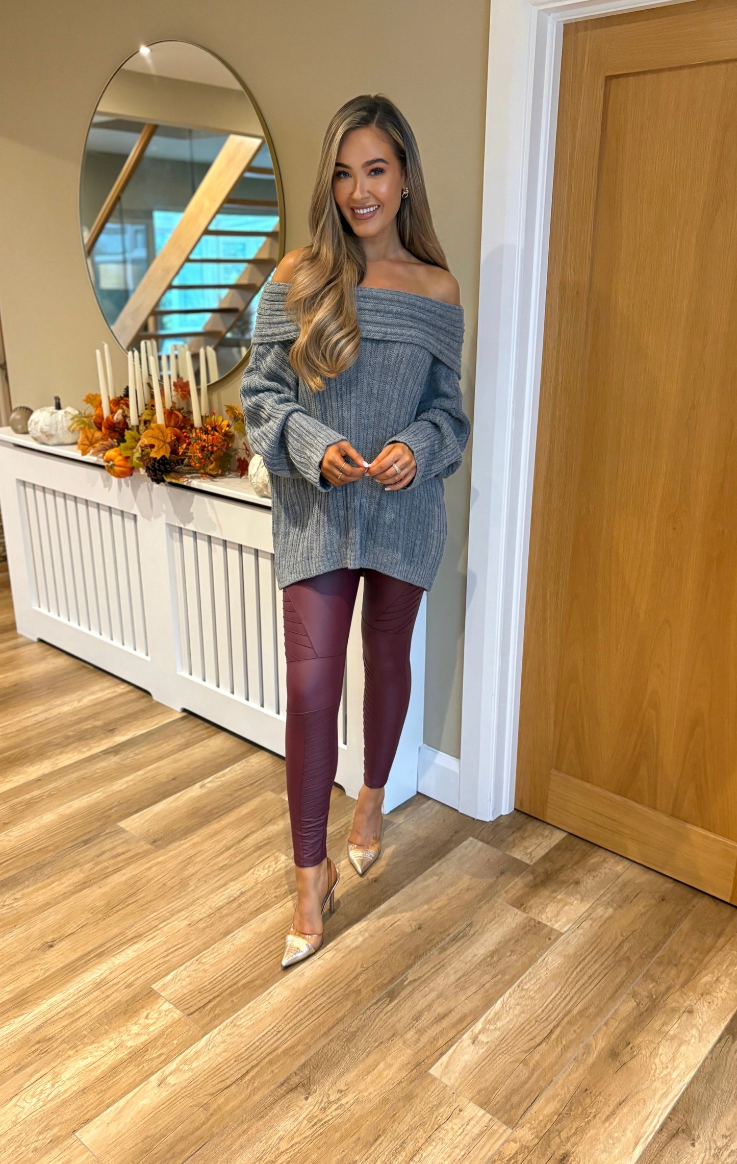 Areli Faux Leather Legging Burgundy