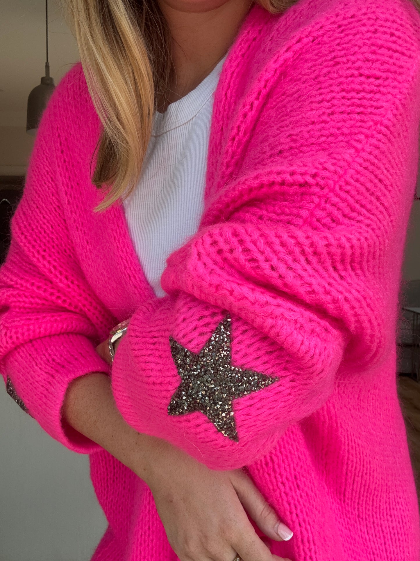 Maud Star Knit Cardi Pink