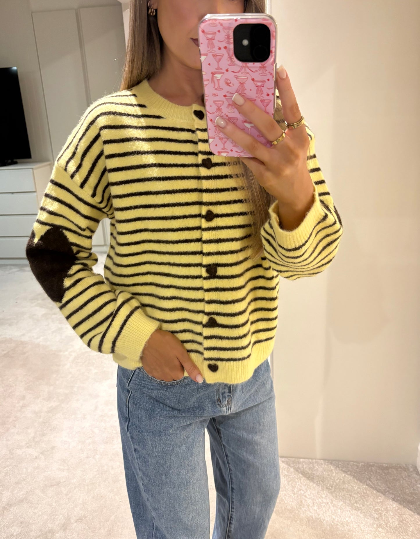 Mabel Heart Knit Yellow