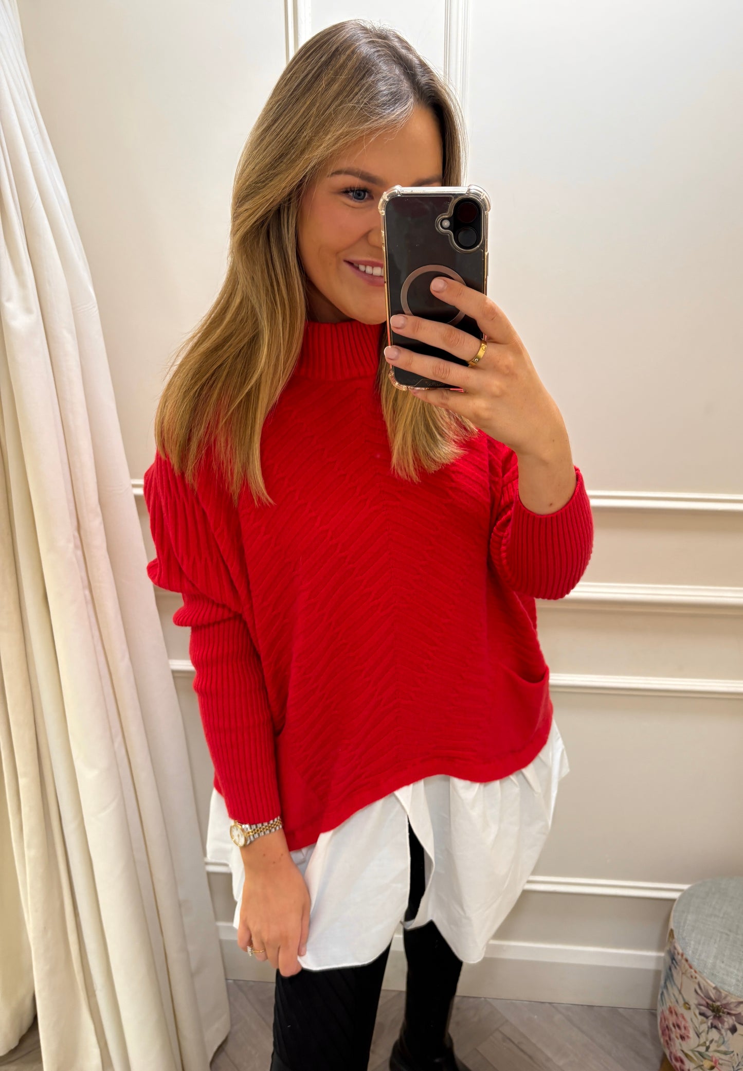 Bara Knit Red