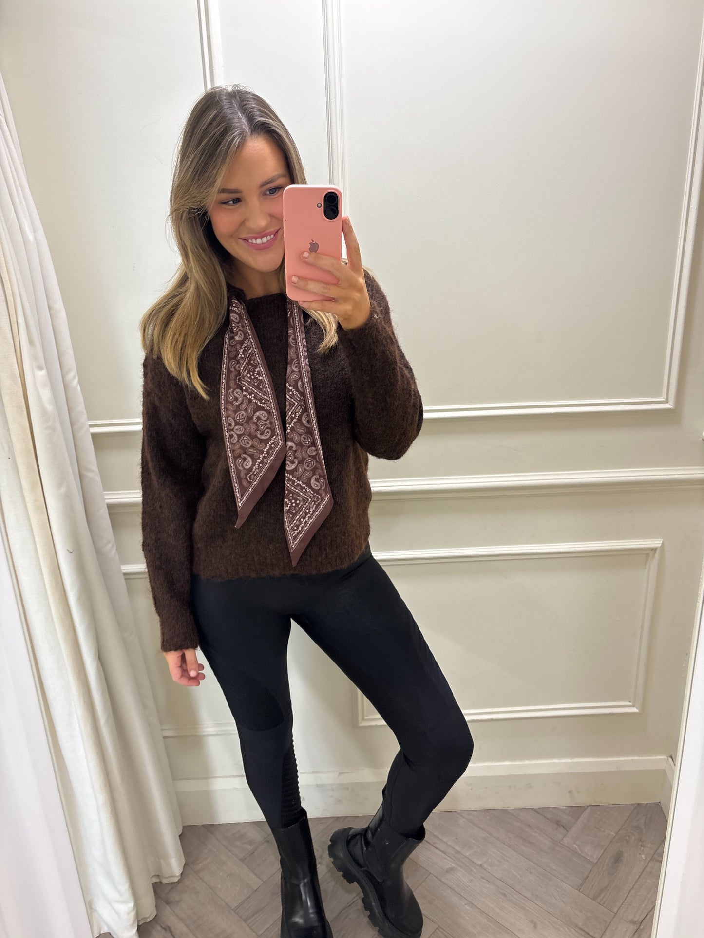 Sofia Scarf Knit Brown