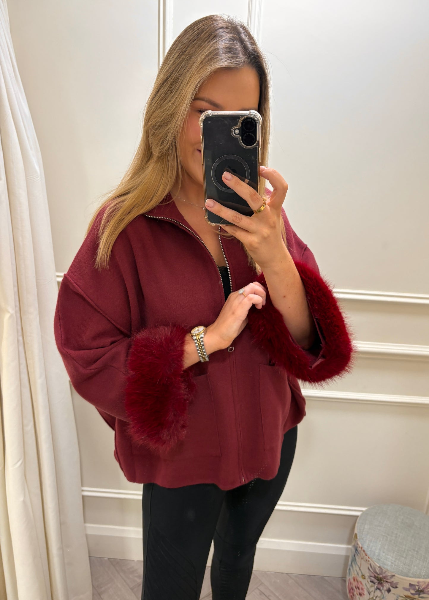 Lori Cardigan Knit Burgundy