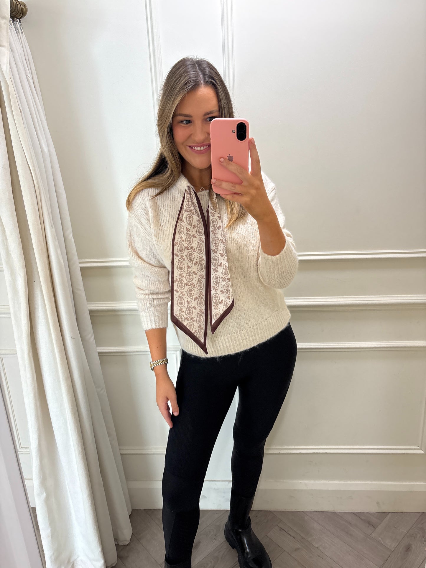 Sofia Scarf Knit Beige