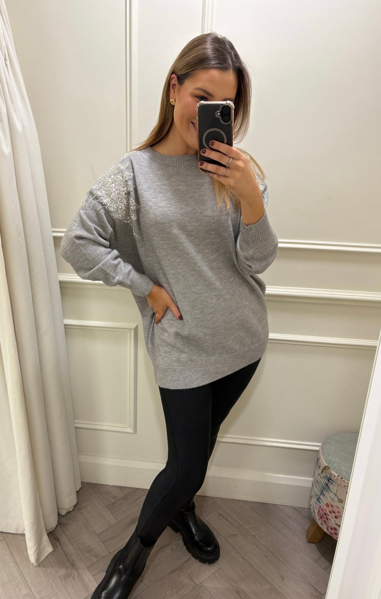 Jola Sparkle Knit Grey