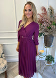 Kerri Pleated Dress Purple