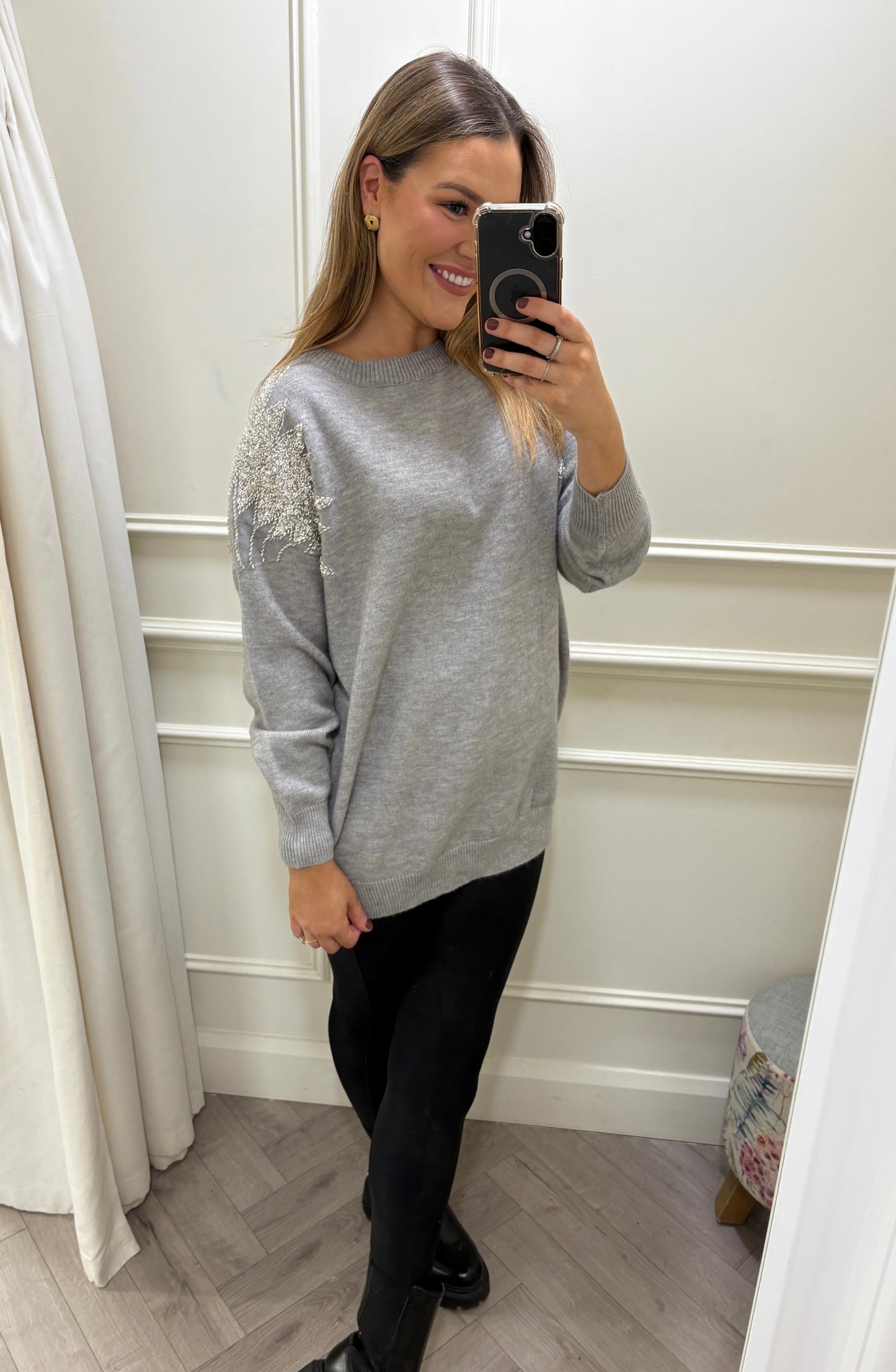 Jola Sparkle Knit Grey