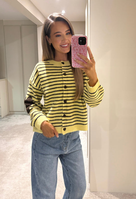 Mabel Heart Knit Yellow