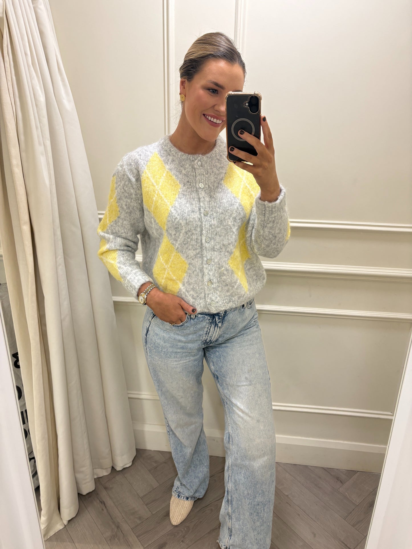 Vera Knit Lemon & Grey