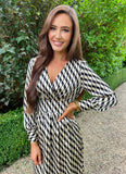 Ria Print Dress Black