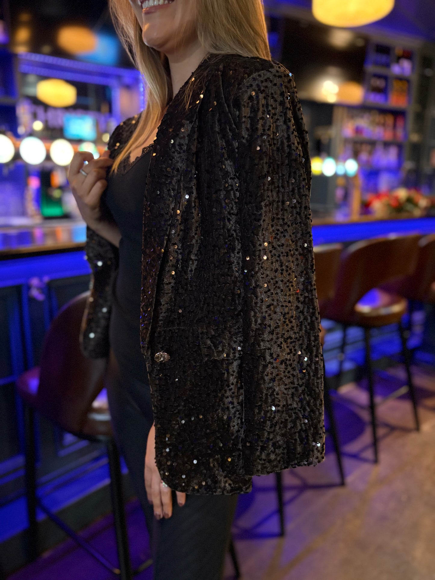 Bonnie Sequin Blazer Brown