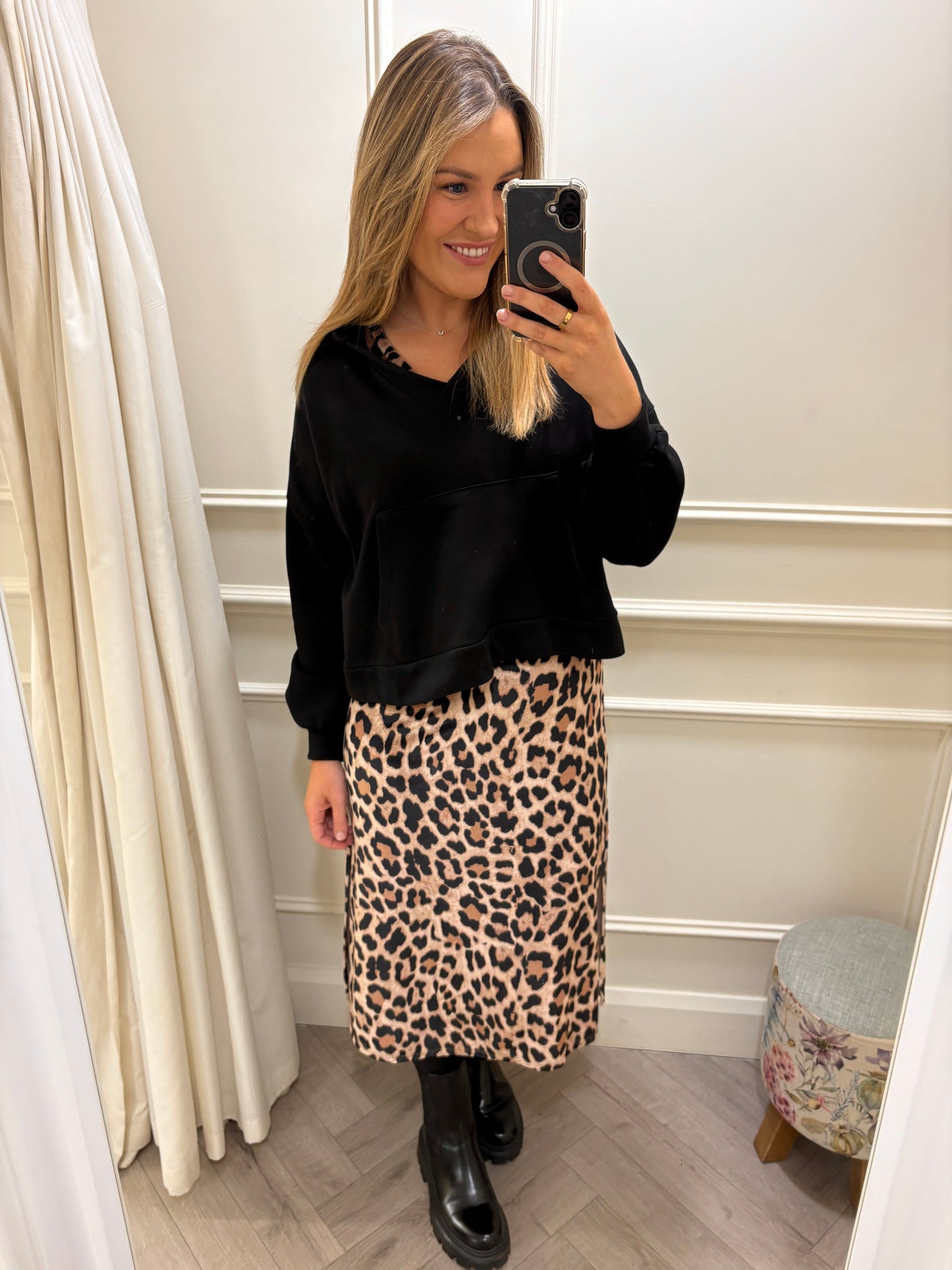Lila Leopard Print Dress & Hoodie