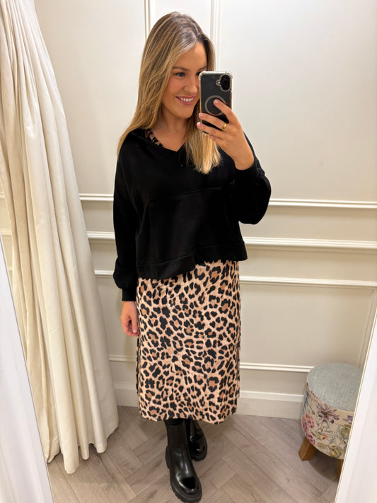 Lila Leopard Print Dress & Hoodie