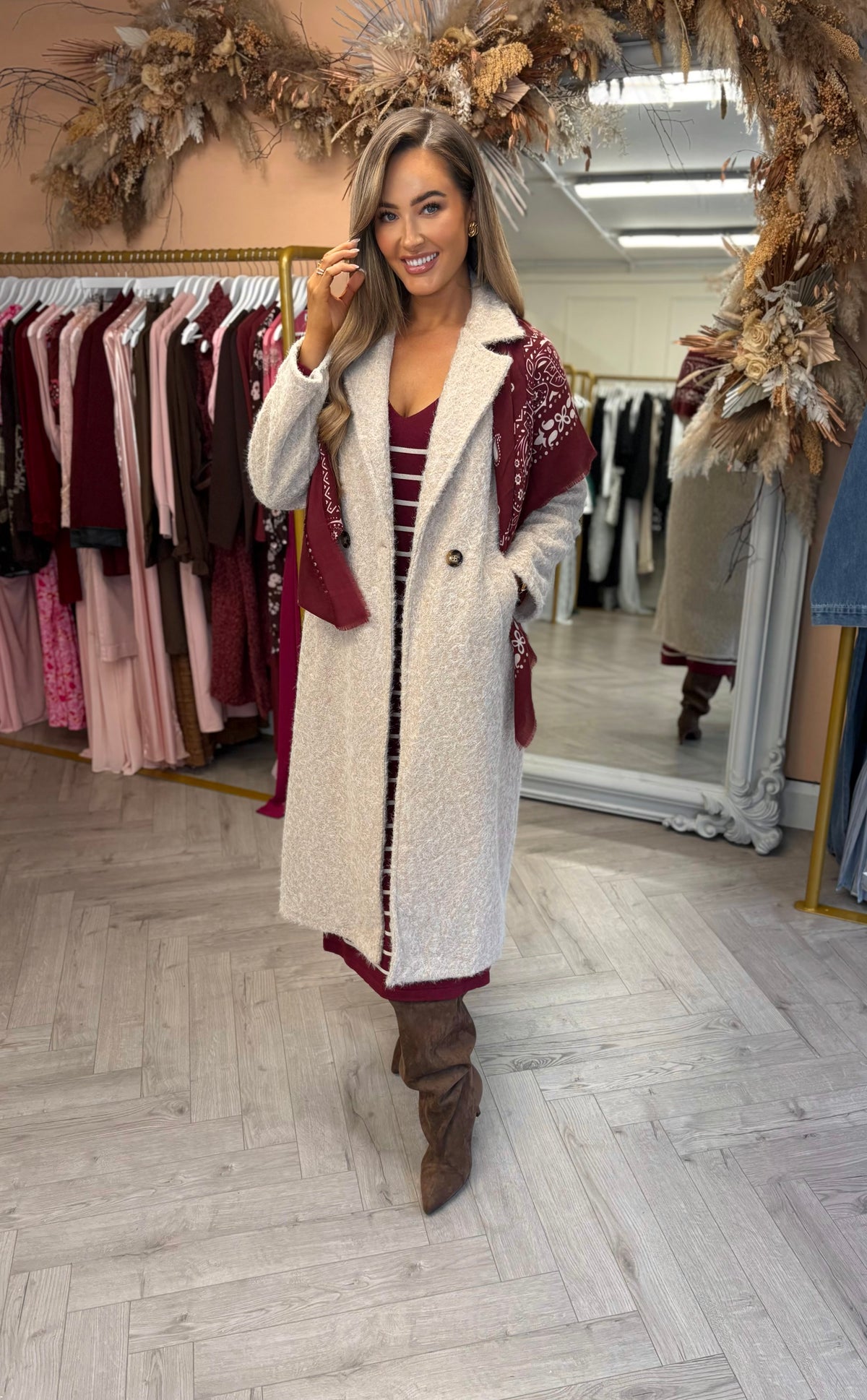 Alexis Knitted Dress Burgundy