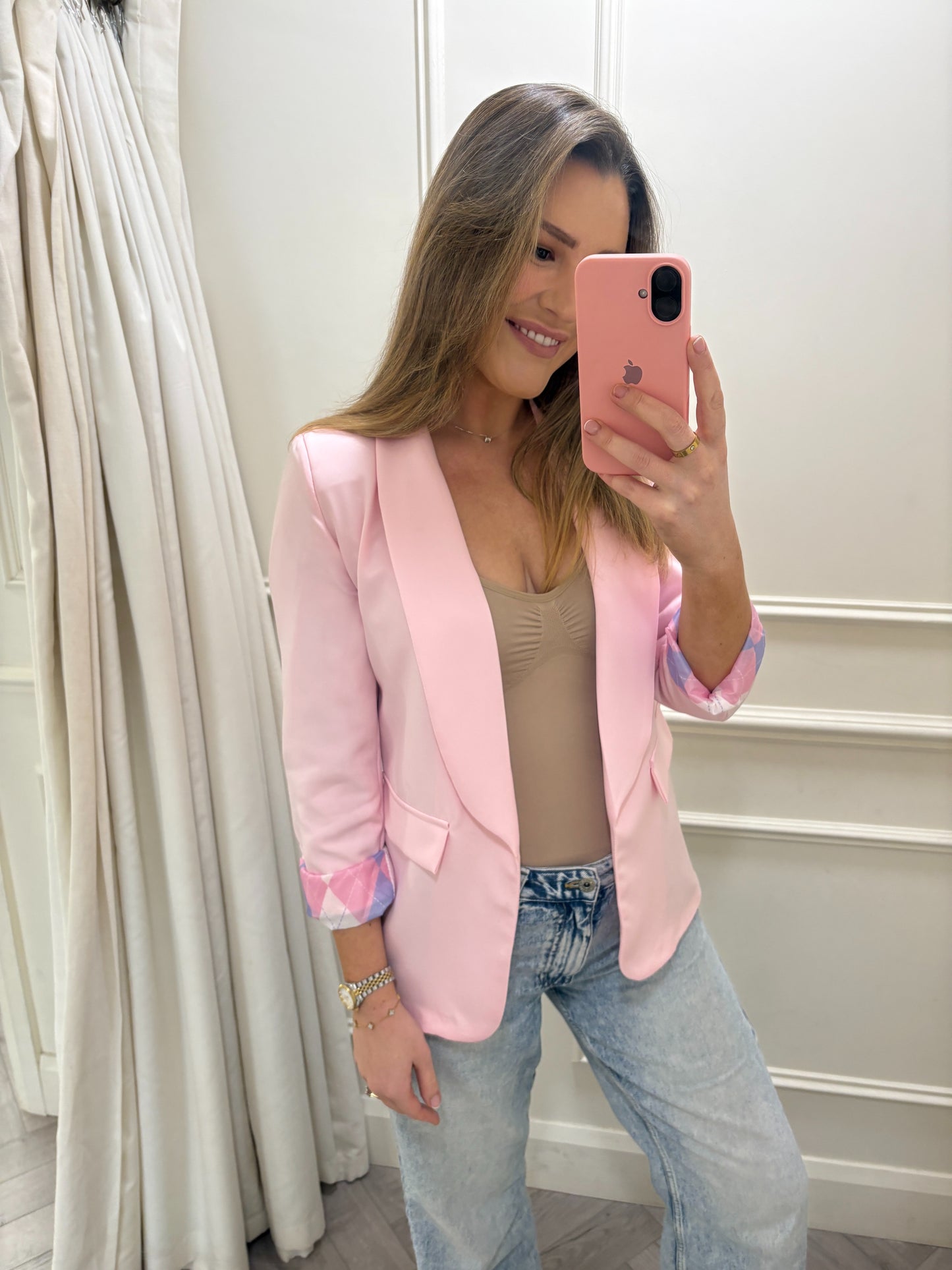 Meika Blazer Blush Pink