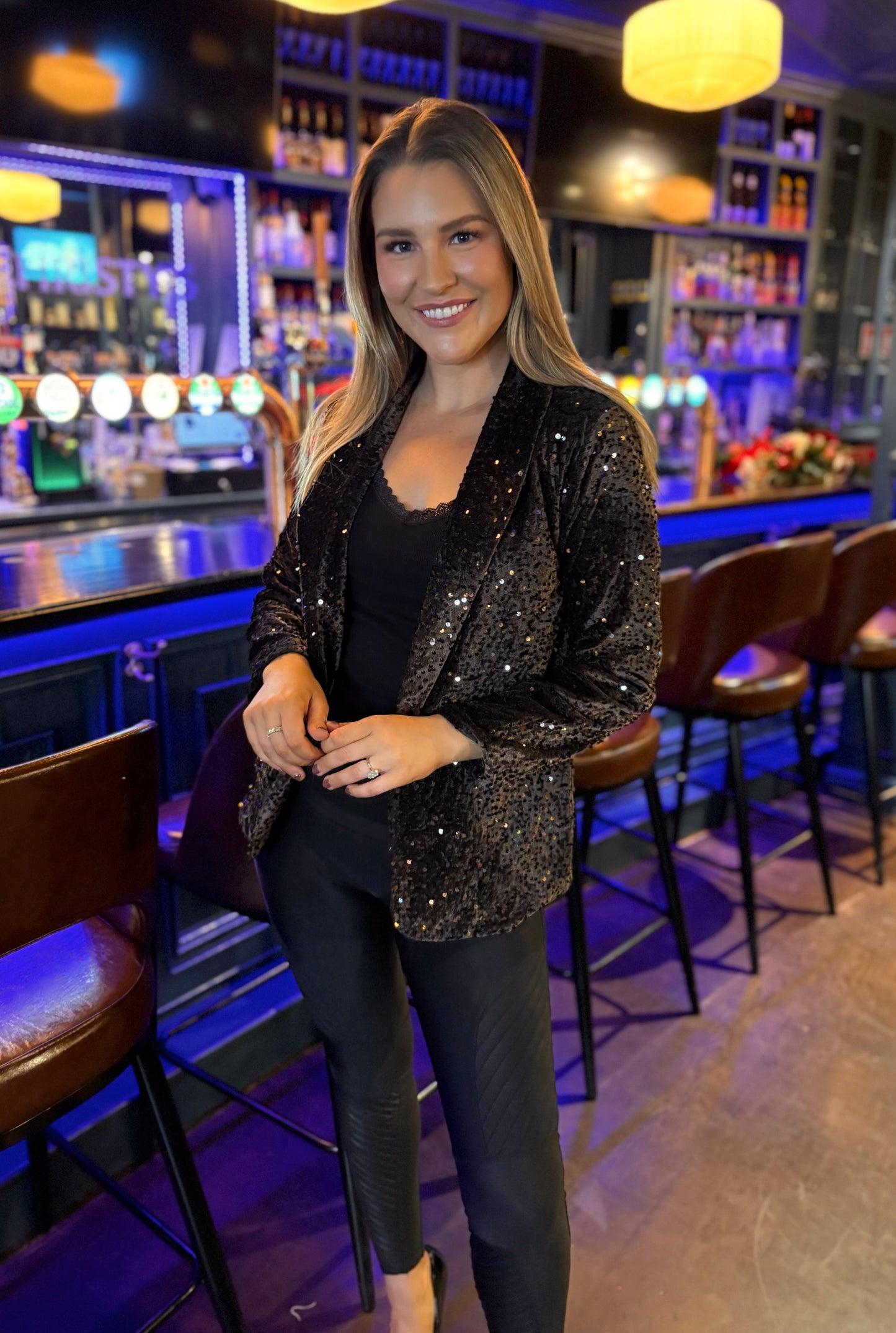 Bonnie Sequin Blazer Brown