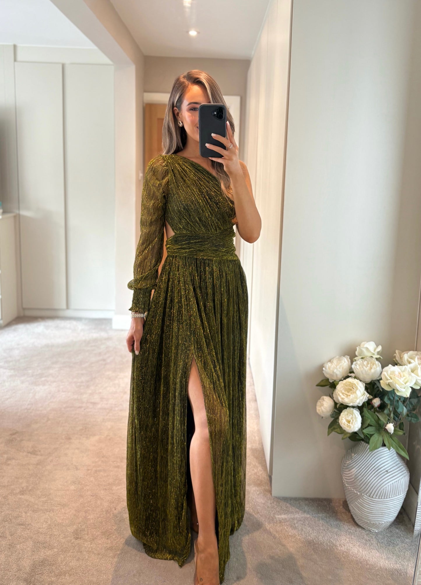Tavira Shimmer Dress Green