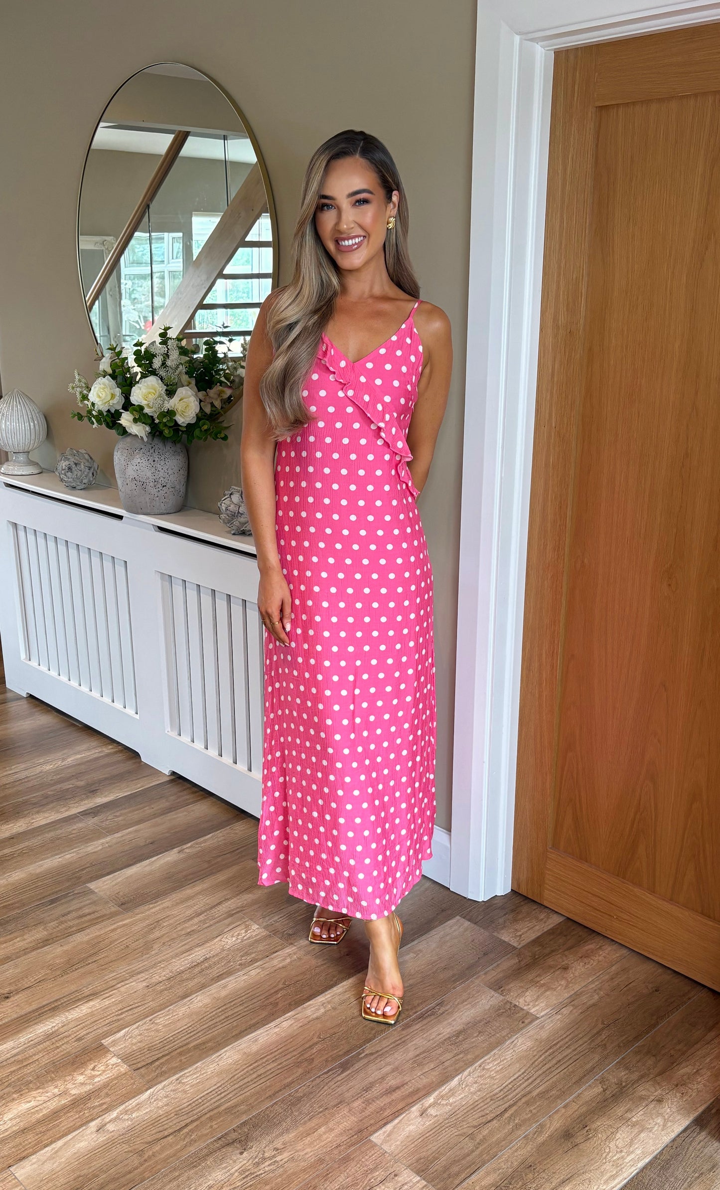 Ziggy Polka Dot Dress Pink