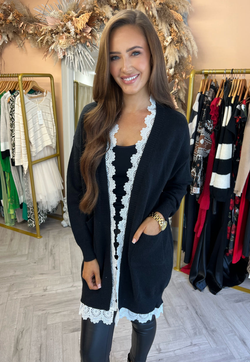 Lynn Detail Cardigan Black