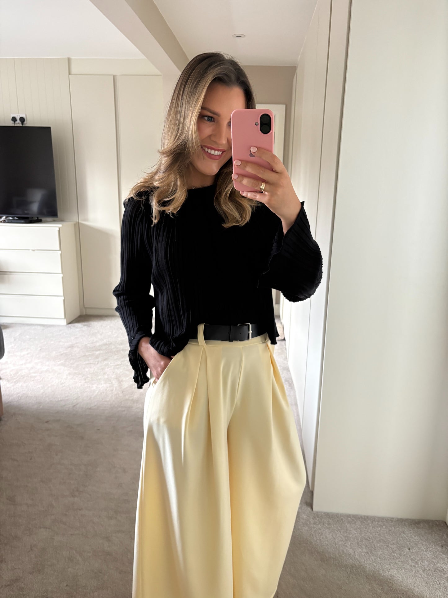 Billie Belted Culotte Lemon