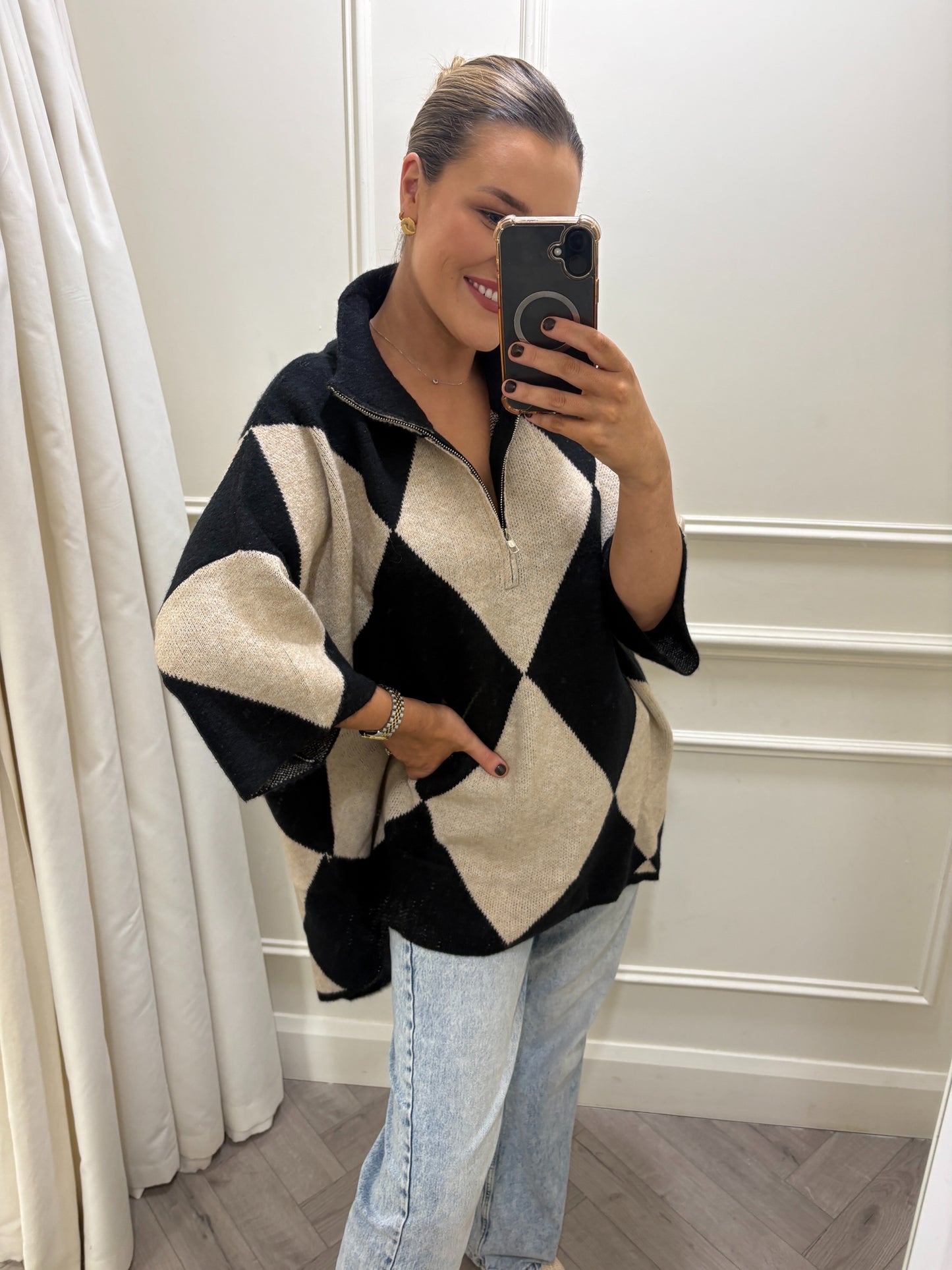 Dayne Knit Black & Beige