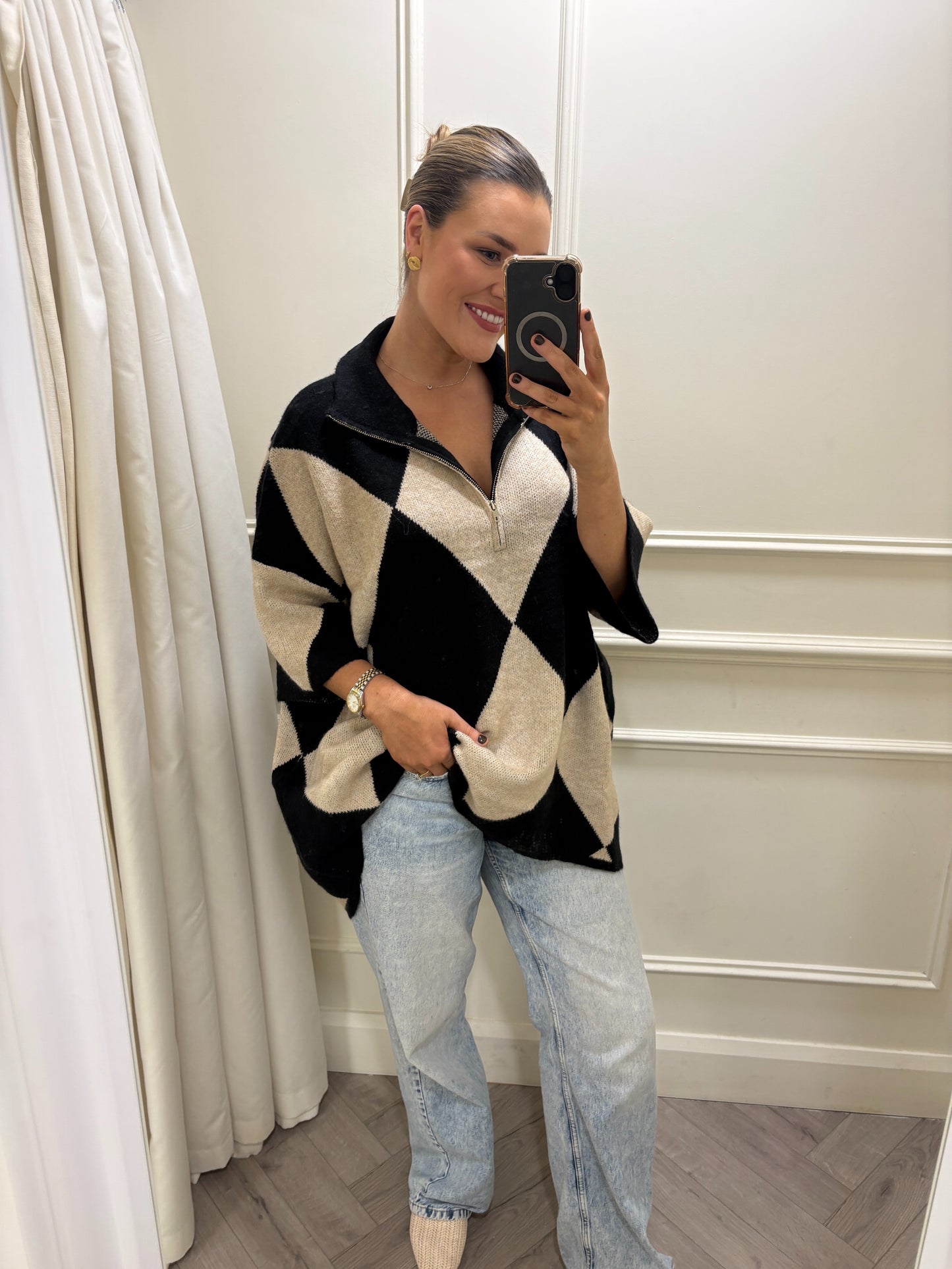 Dayne Knit Black & Beige