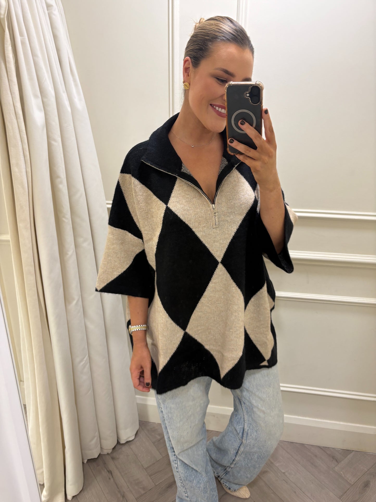 Dayne Knit Black & Beige