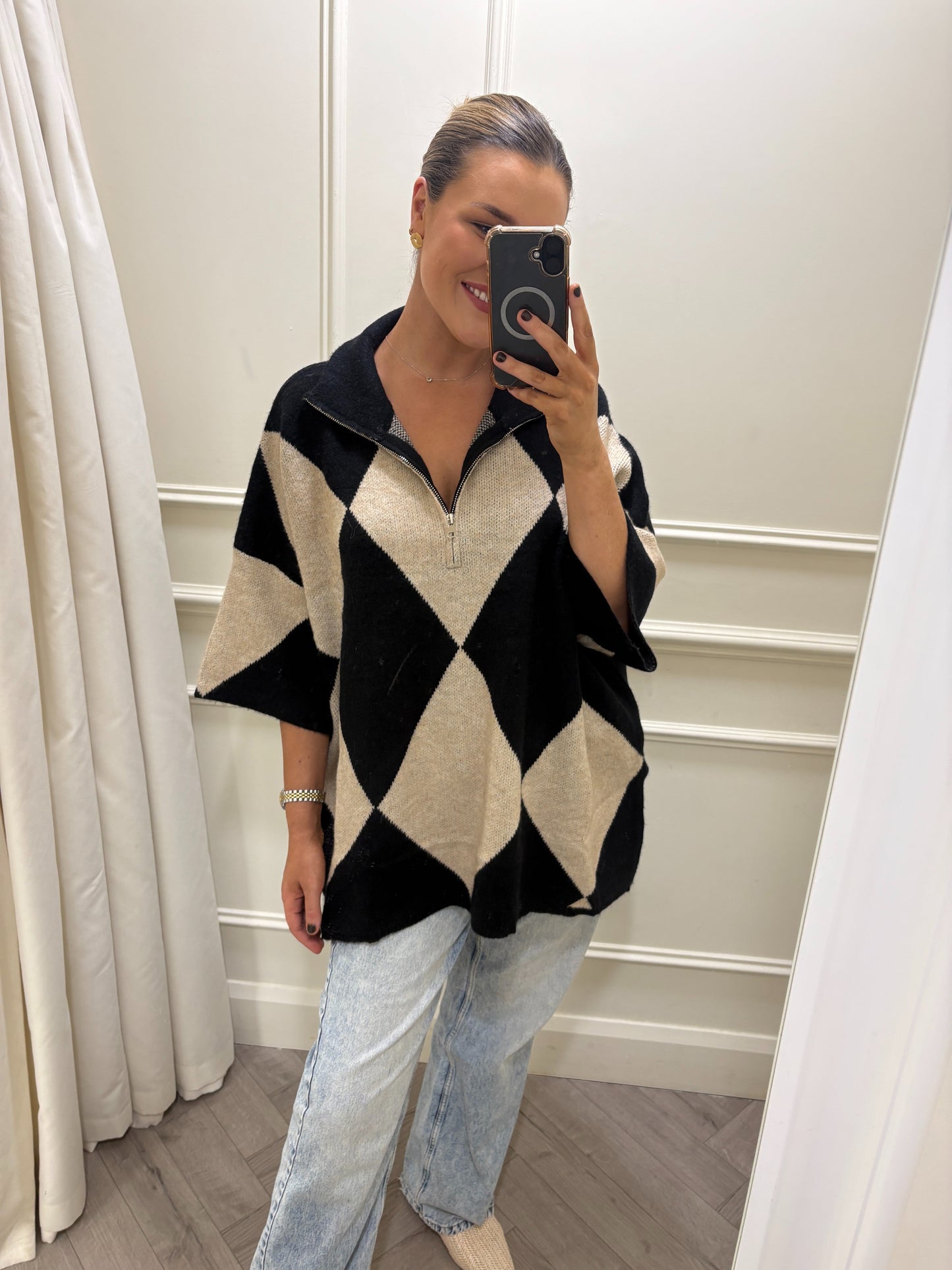 Dayne Knit Black & Beige