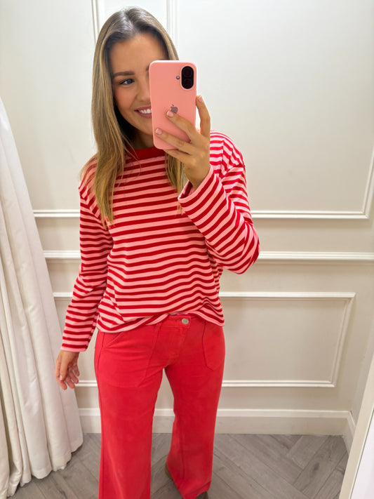 *PRE-ORDER* Billie Striped Top Red