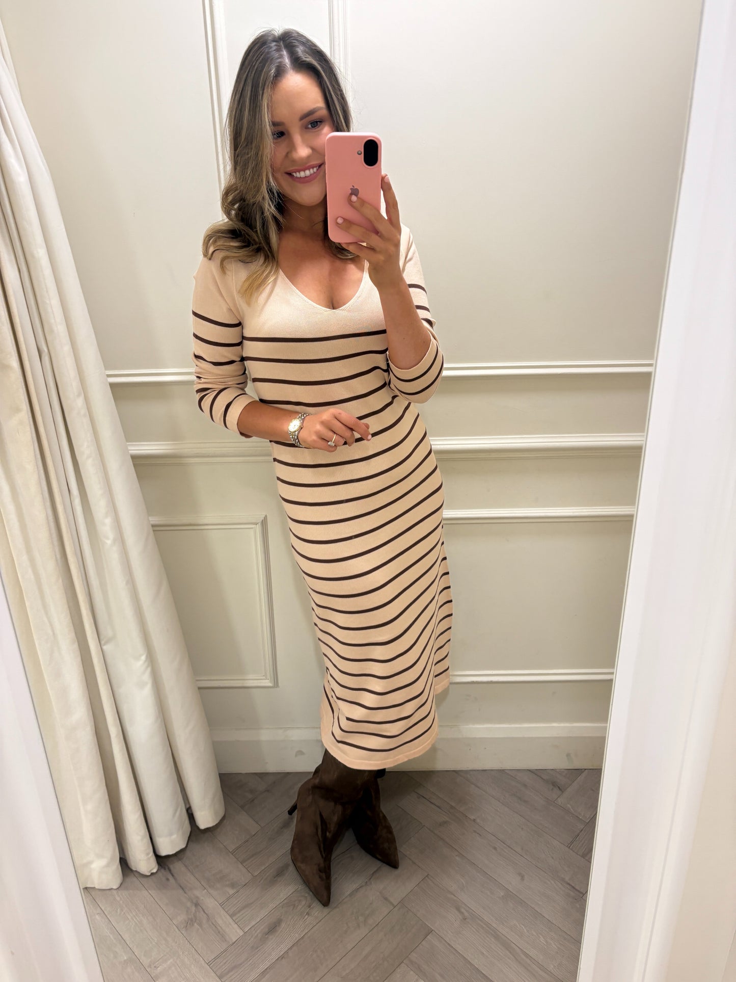 Alexis Knitted Dress Beige