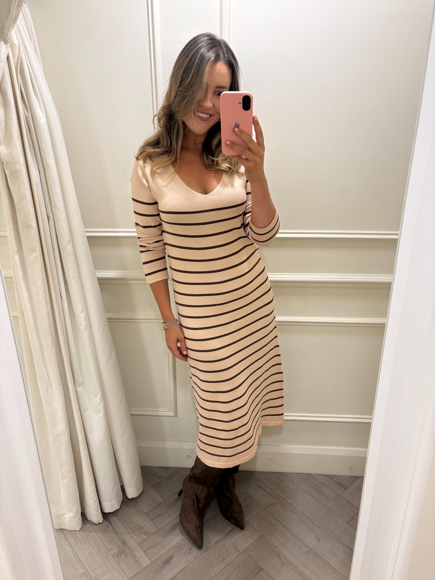 Alexis Knitted Dress Beige
