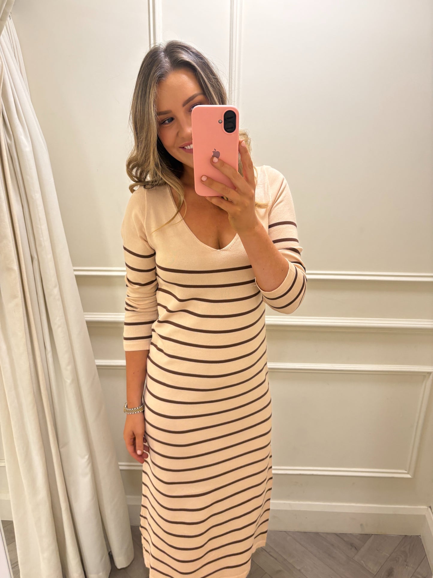 Alexis Knitted Dress Beige