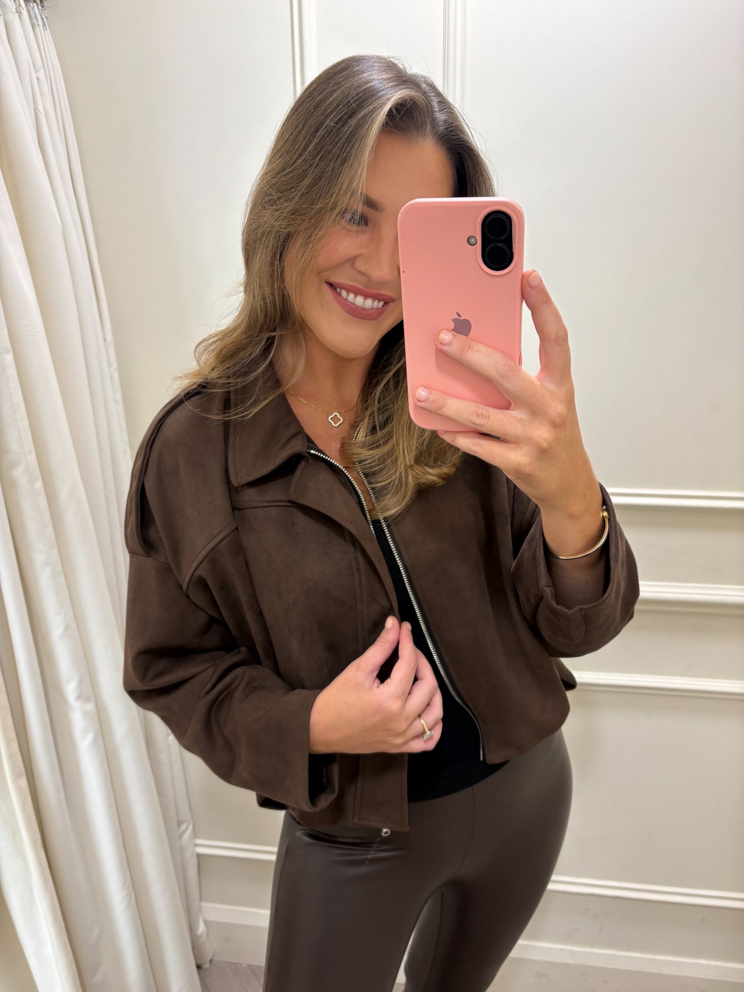 Halle Suede Jacket Brown