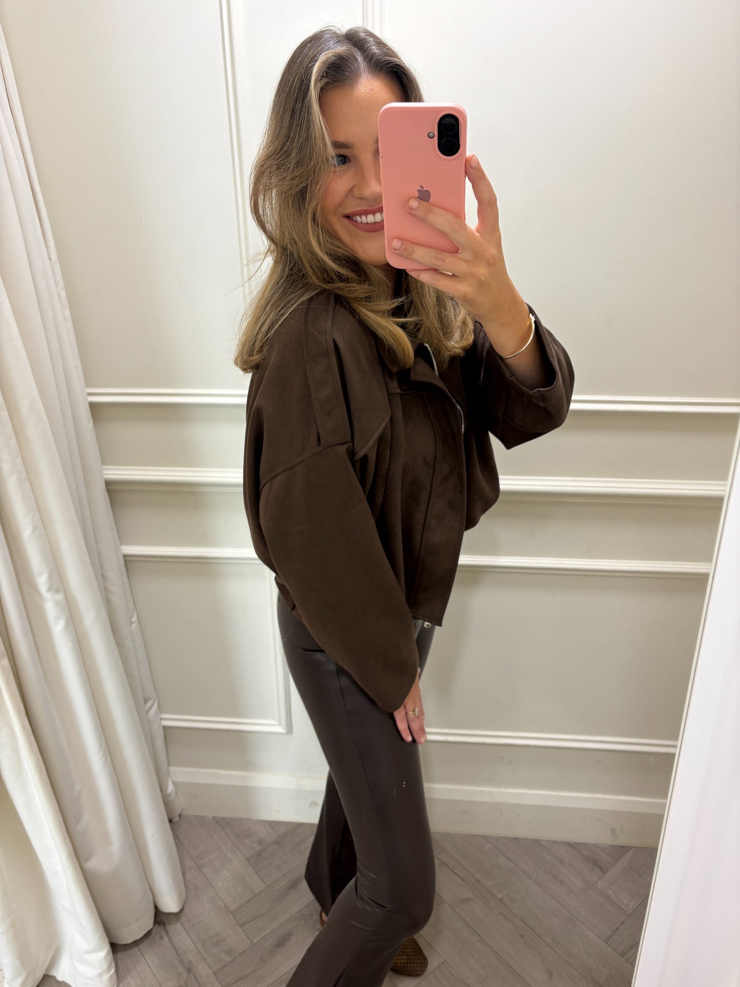 Halle Suede Jacket Brown