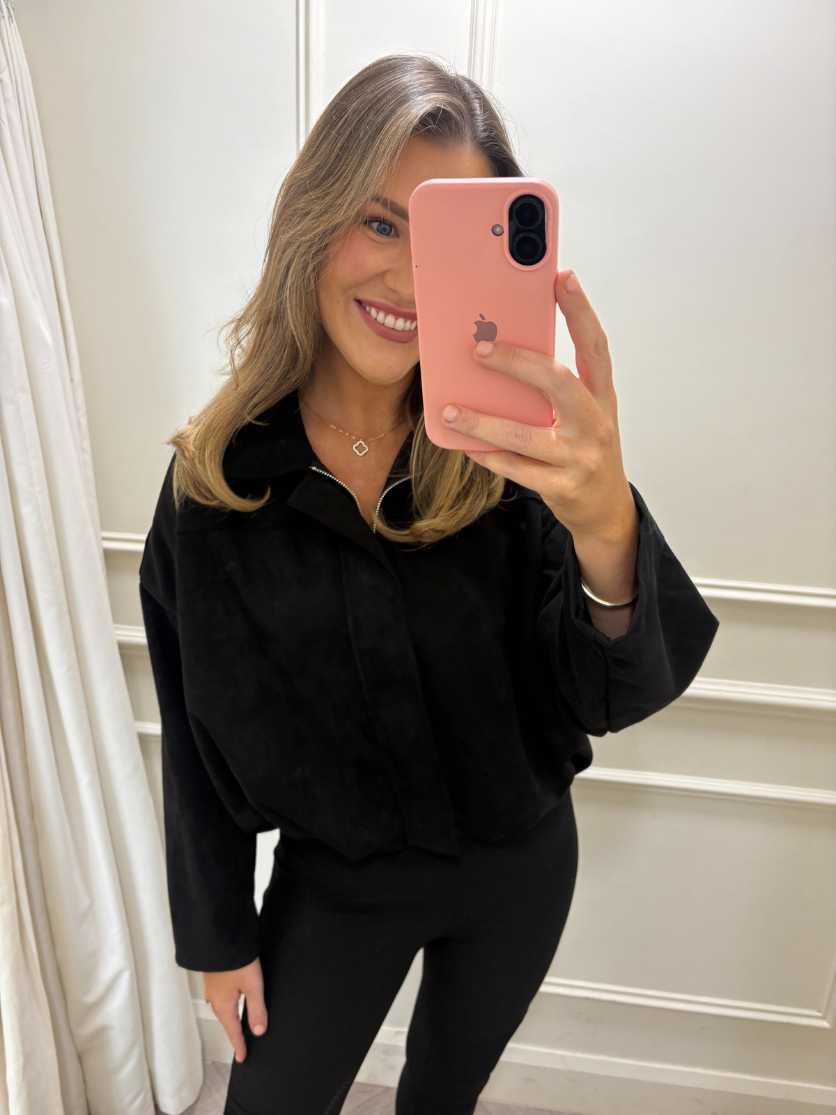 Halle Suede Jacket Black