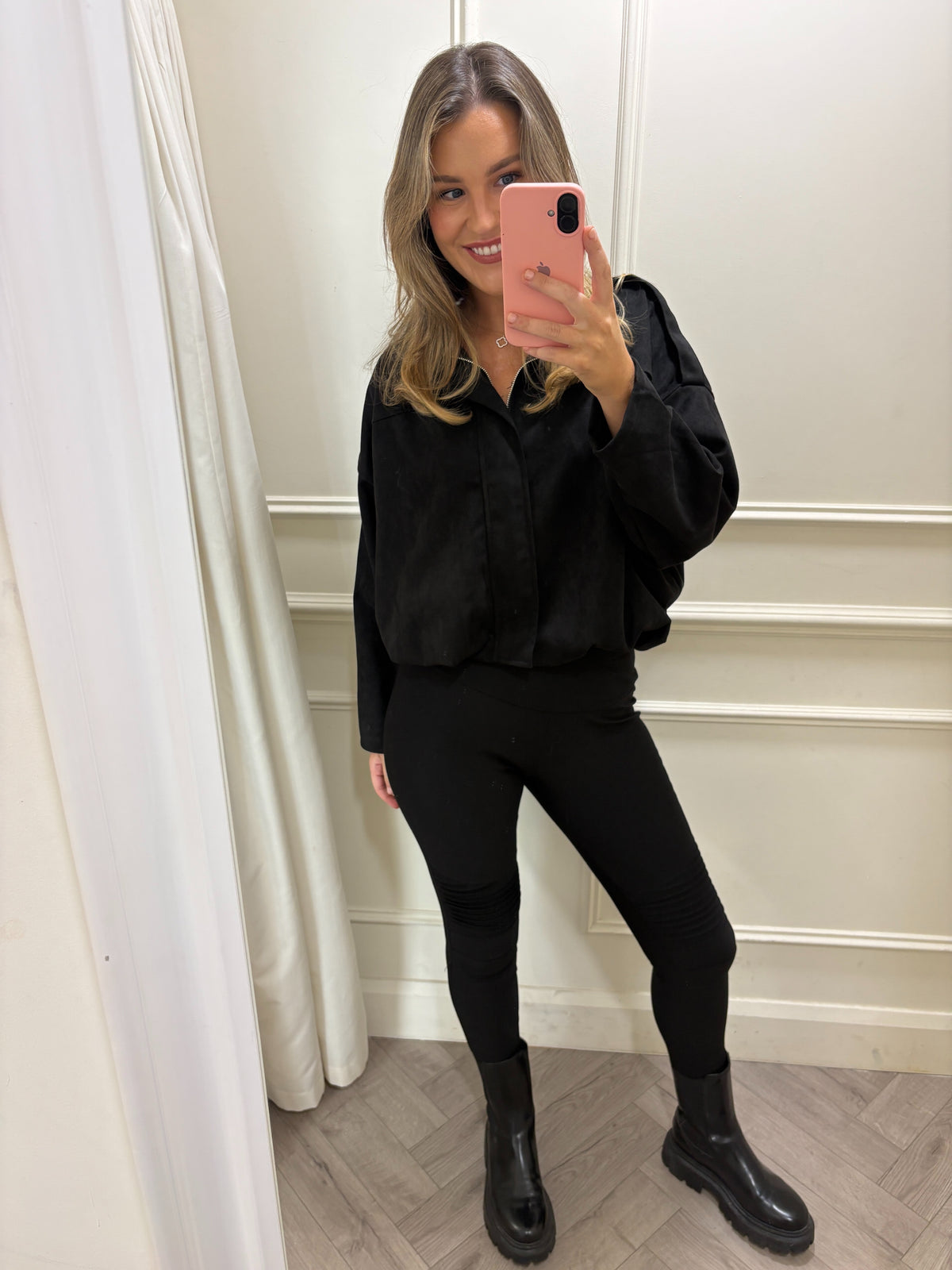 Halle Suede Jacket Black