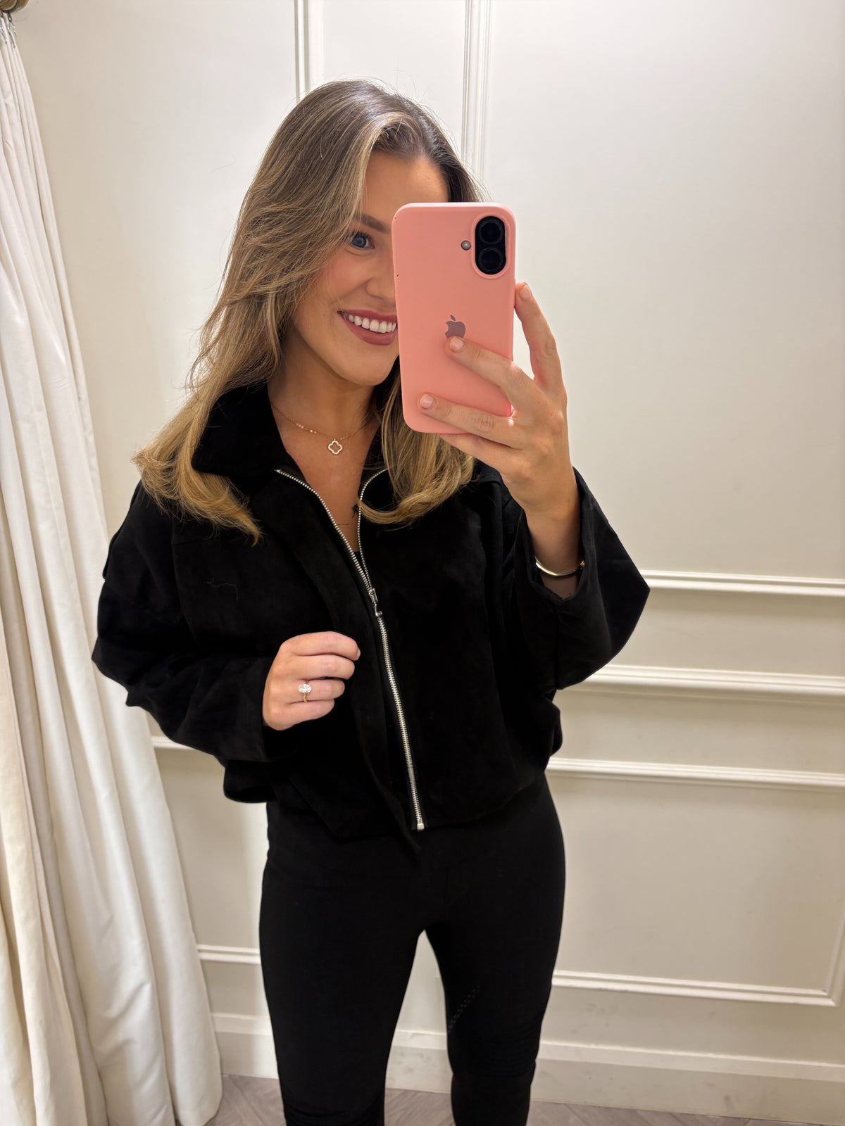 Halle Suede Jacket Black