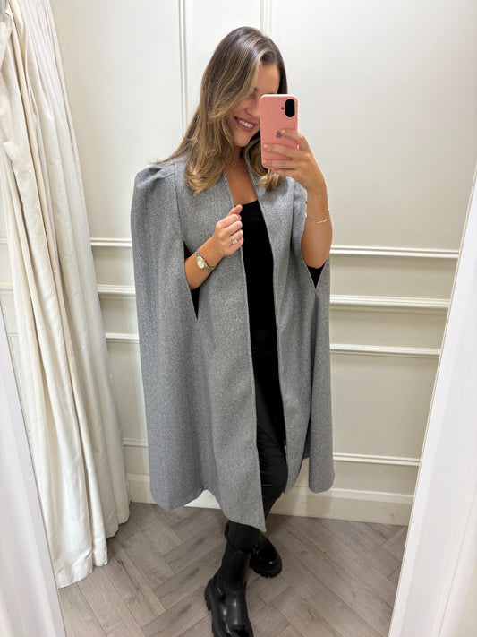 Izzy Long-Line Cape Grey