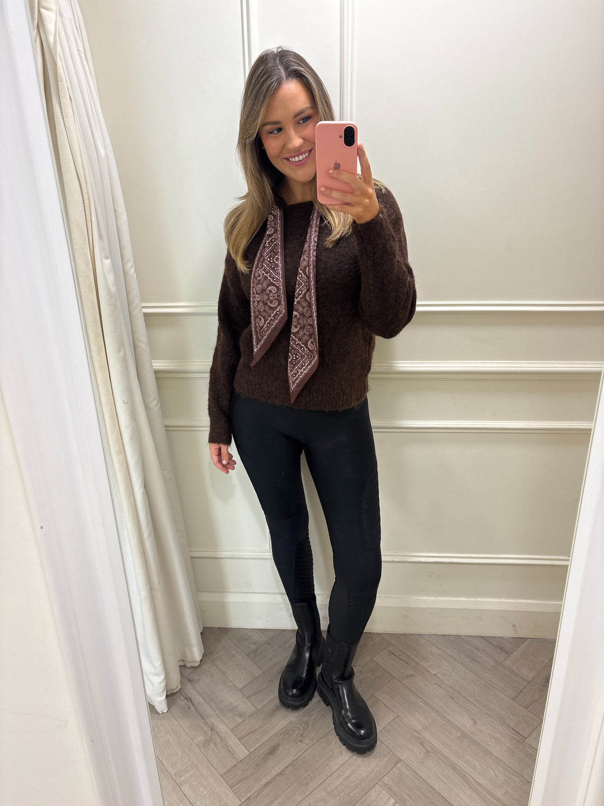 Sofia Scarf Knit Brown