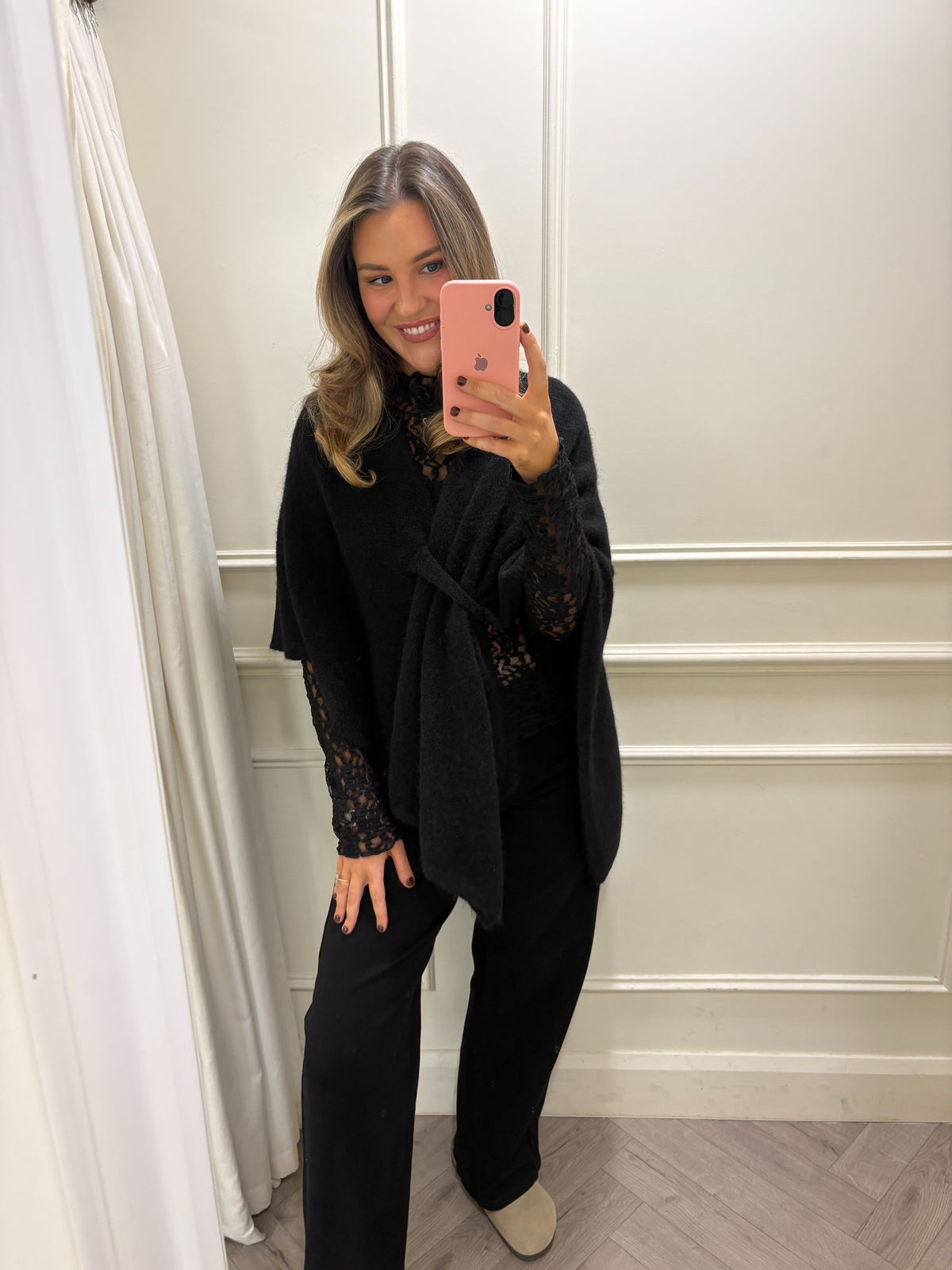 Wrenley Knit Cape Black