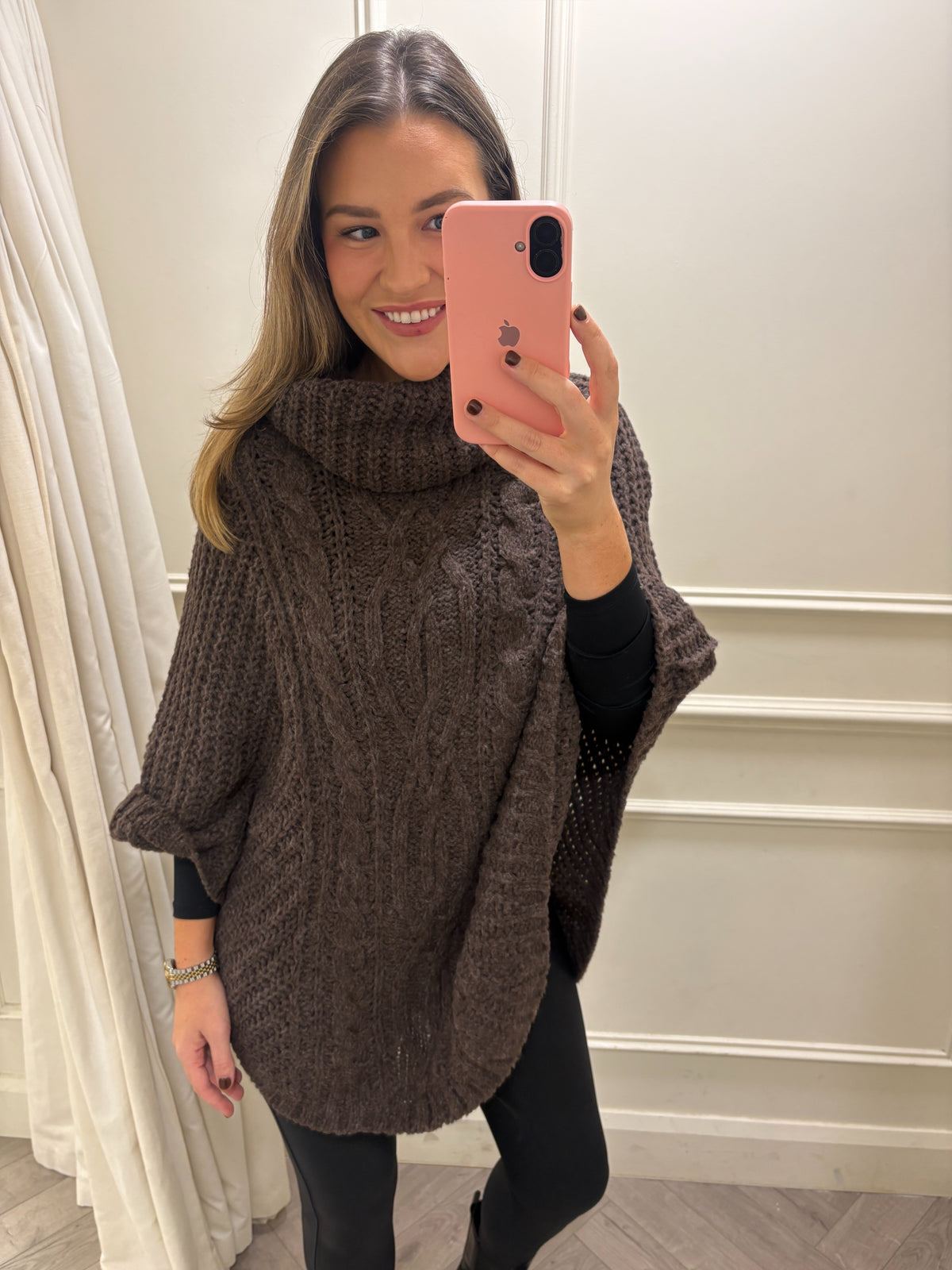 Amirah Knitted Cape Brown