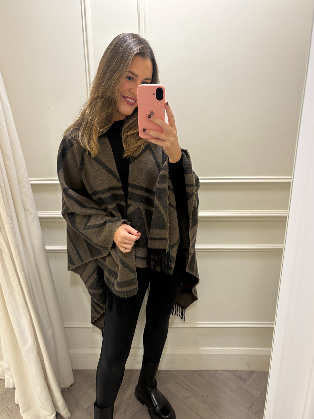 Braxley Checked Cape Brown
