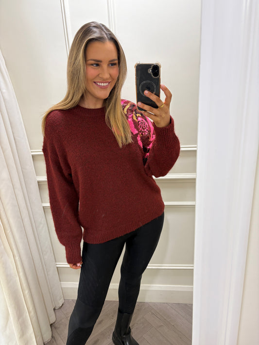 Caiden Knit Burgundy