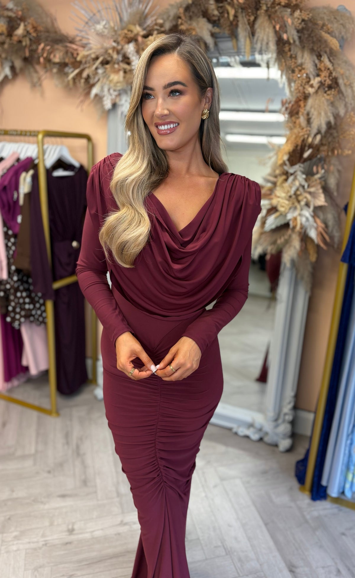 Vaeda Dress Burgundy