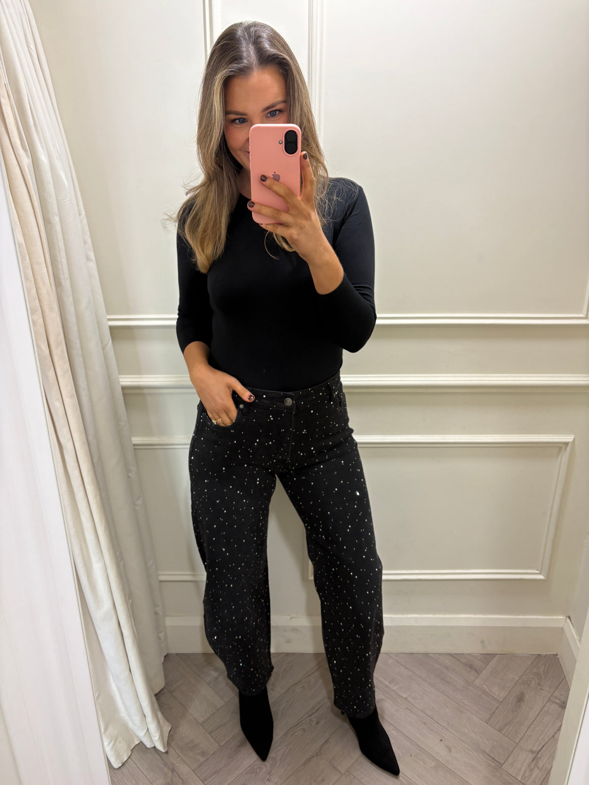 Clea Embellished Jean Black