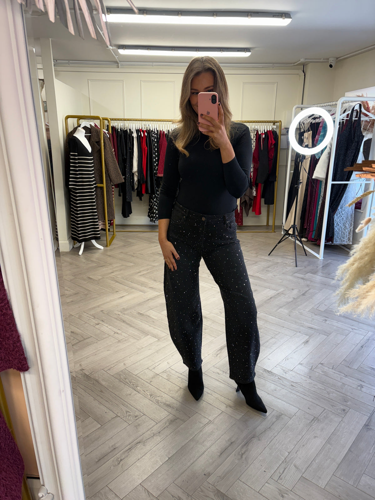 Clea Embellished Jean Black