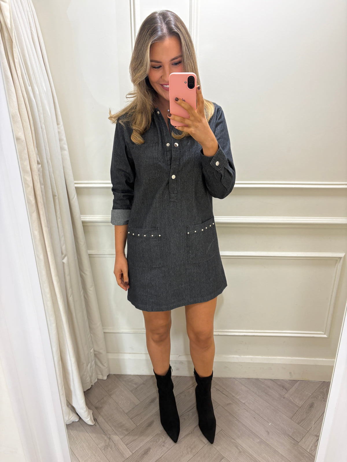 *PRE-ORDER*Sonya Denim Dress Black Delivery will be 5 working days