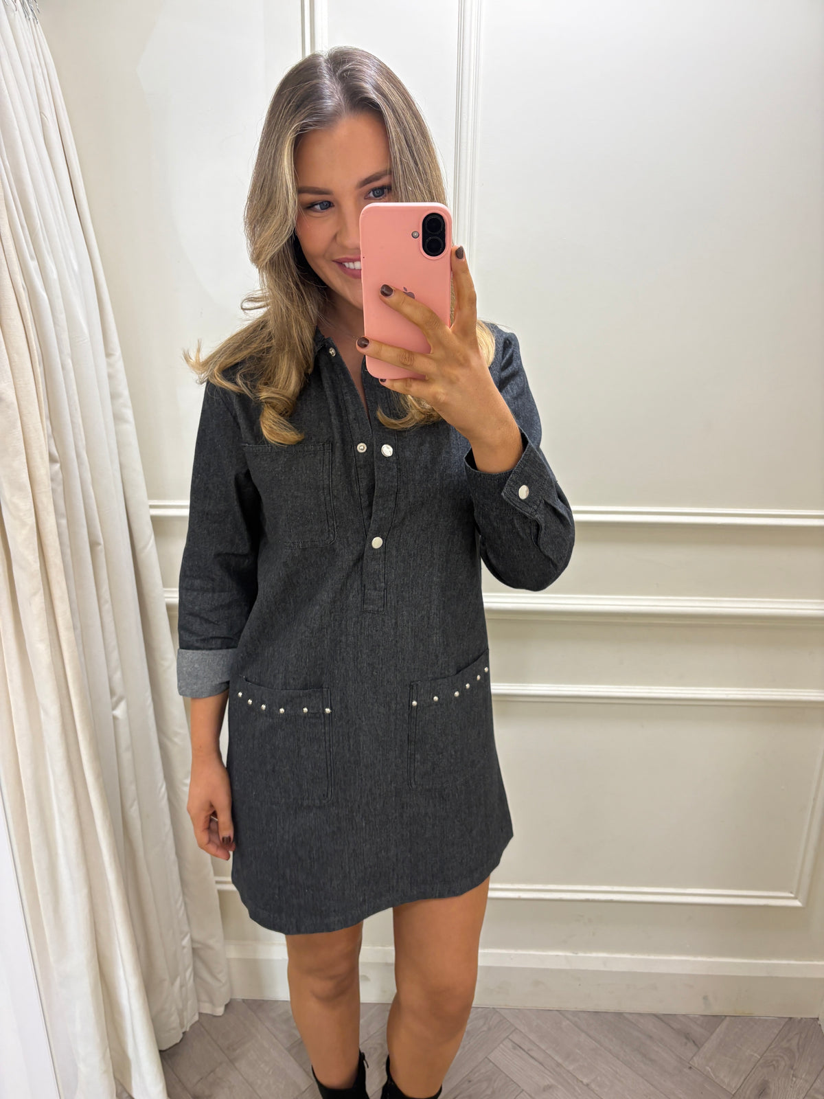 *PRE-ORDER*Sonya Denim Dress Black Delivery will be 5 working days