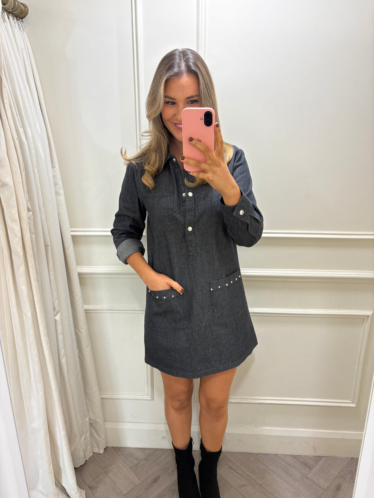 *PRE-ORDER*Sonya Denim Dress Black Delivery will be 5 working days
